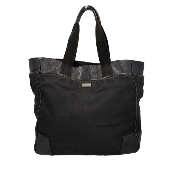 GUCCI Leather/Canvas Tote Black - Picture 1 of 2